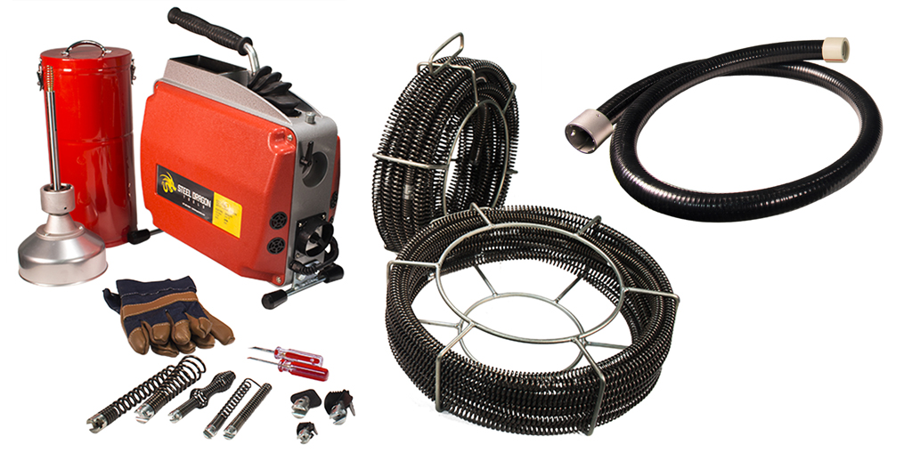 Steel Dragon Tools® K60 Drain Cleaning Machine & C8 & C10 Cables